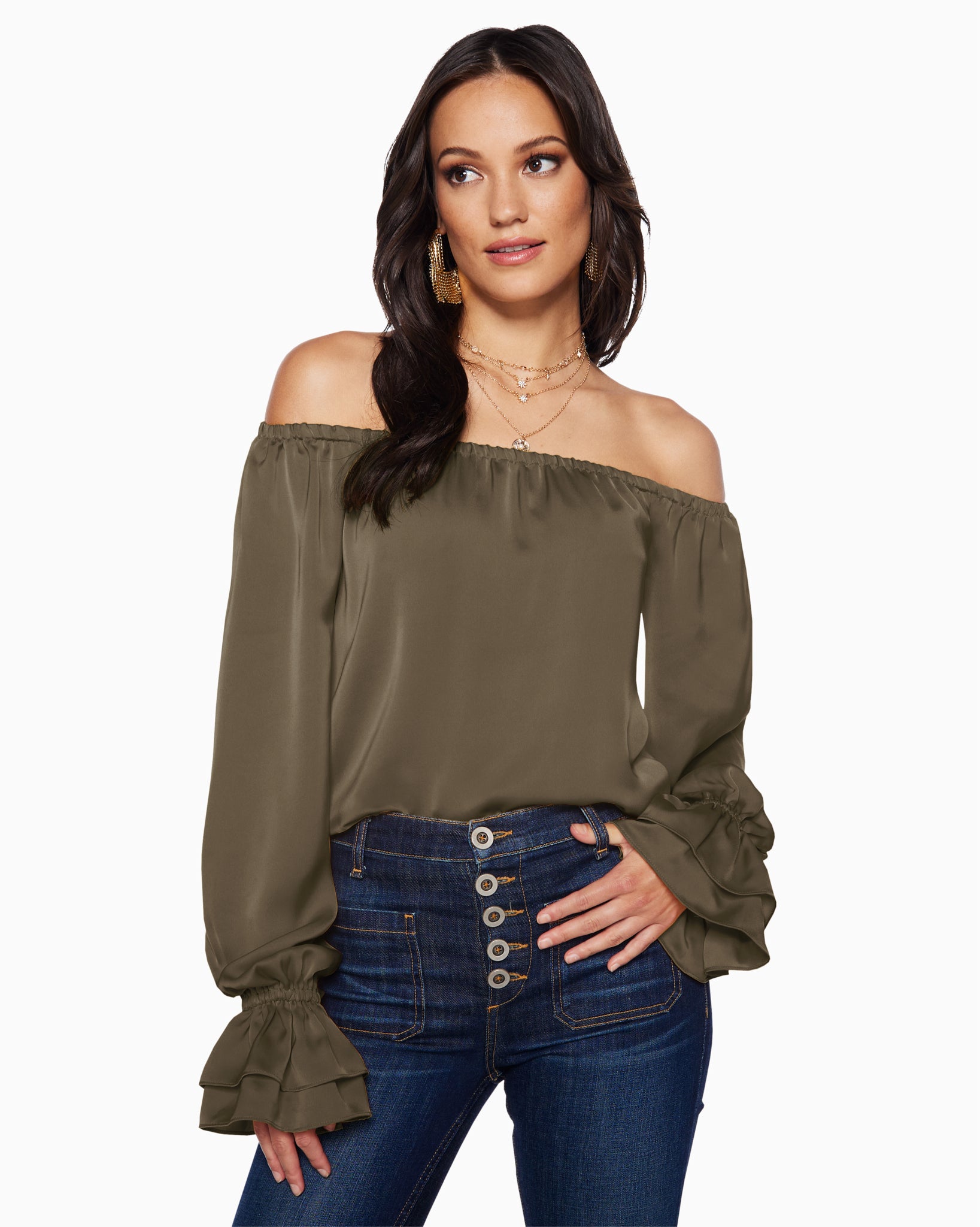  Murphy Off-the-shoulder Top in Olive