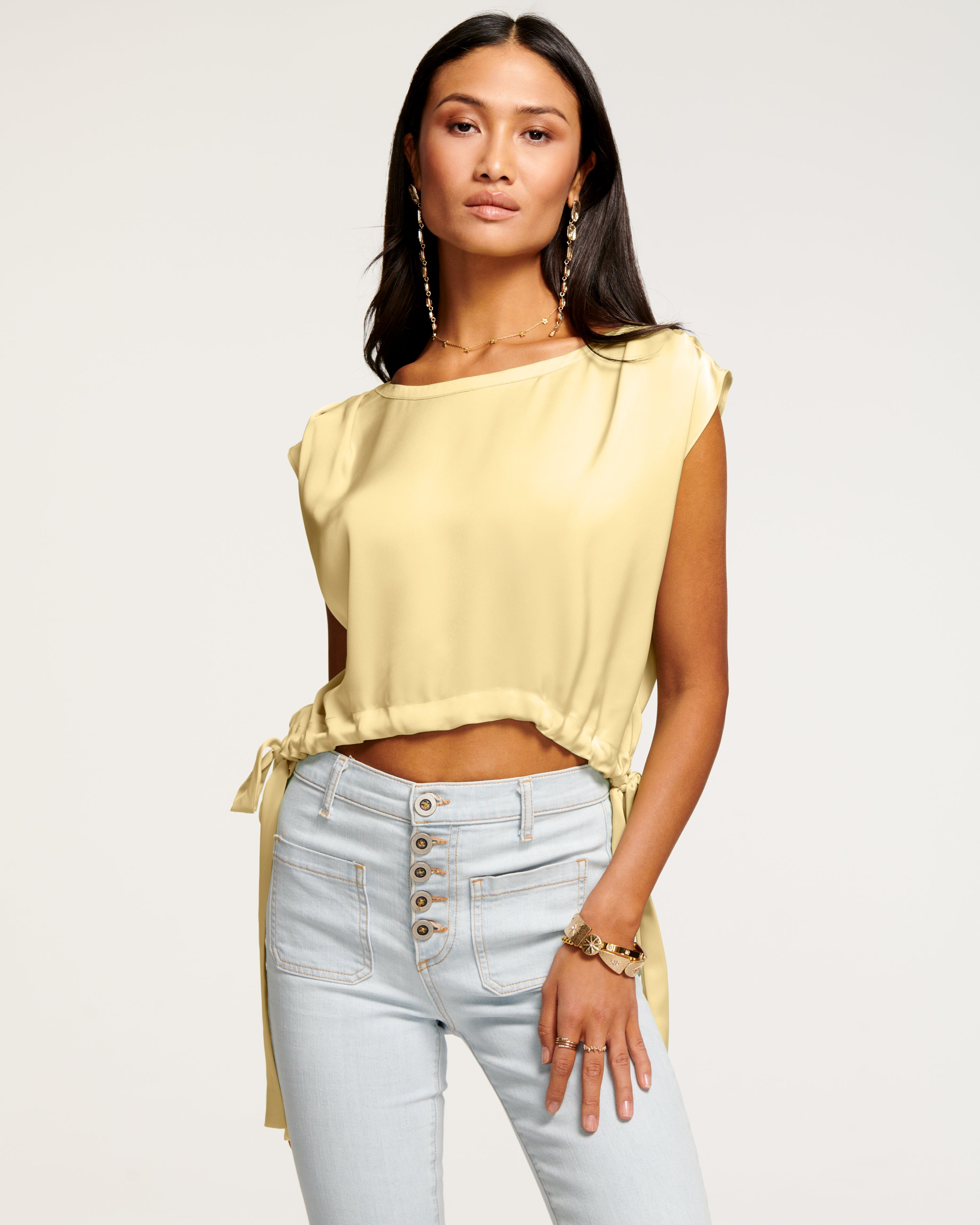  Peggy Cinched Waist Top in Daffodil