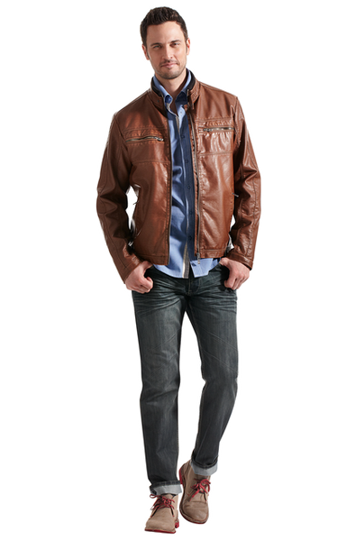 Brown Leather Jacket - Milan Tailors