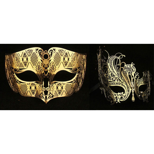 Buy Men and Women Couple Masks Gold Masks Online at
