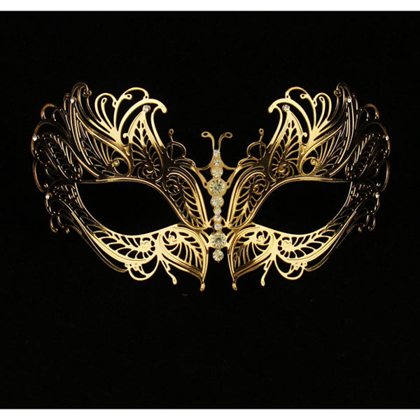 Buy Gold Butterfly Masquerade Mask Laser Cut Venetian Online at Yacanna.com