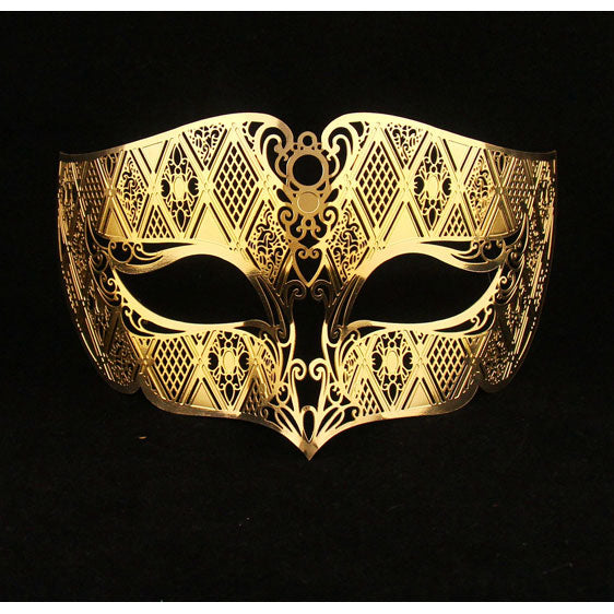 Buy Gold Masquerade Masks Laser Cut Metal Mask Men Yacanna.com