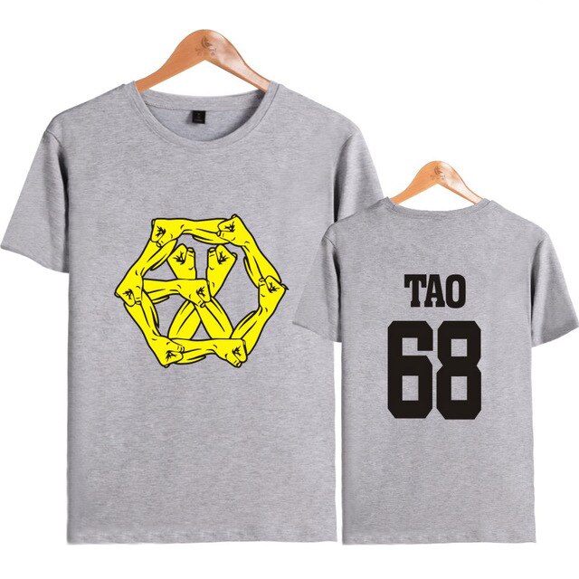 Exo Exo-M Exo-K Member Name Print Tee Shirt Summer Short Sleeve Tees F —  Kpopshop