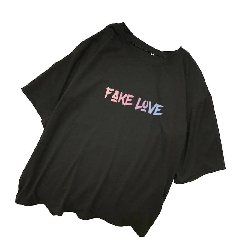 FAKE LOVE Album T Shirts Women Korean Kpop Letter Tops Camisas Mujer S —  Kpopshop