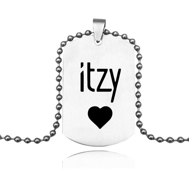 ITZY KPOP Pendant Necklace Korea Girls Group Stainless Steel Necklaces