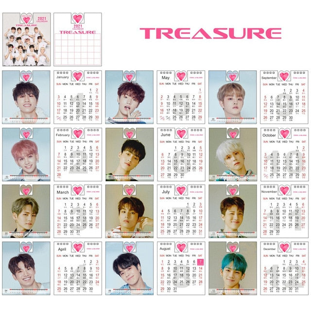 Kpop Bangtan Boys TREASURE 2021 Table Calendar GOT7 TWICE SEVENTEEN Ne