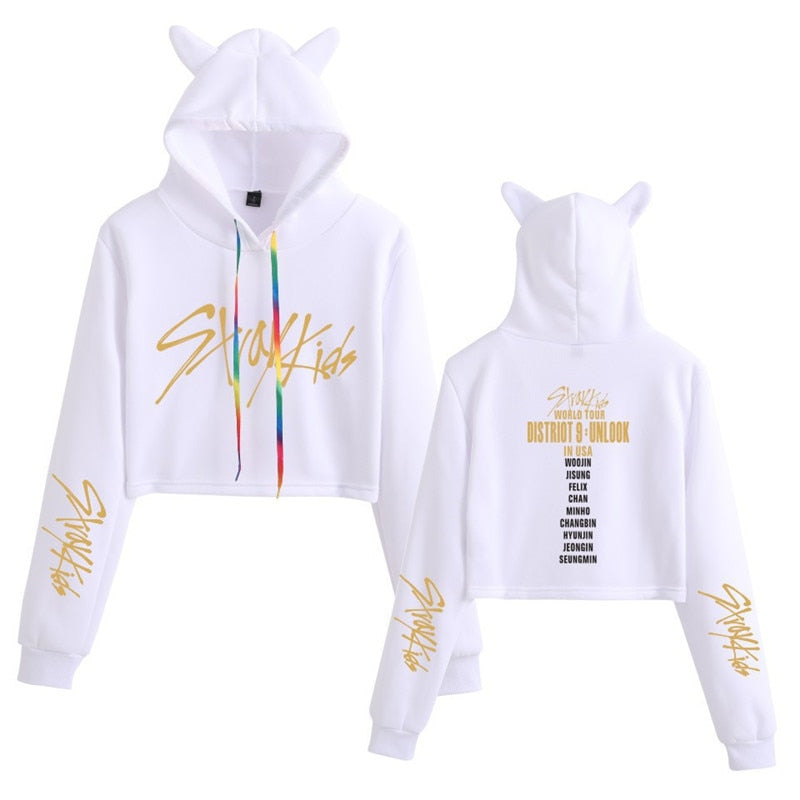 kids crop top hoodie