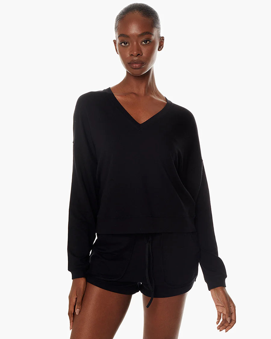 Tkees Matinee de Tennis V-Neck Top - Black
