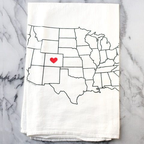Colorado Heart Tea Towel