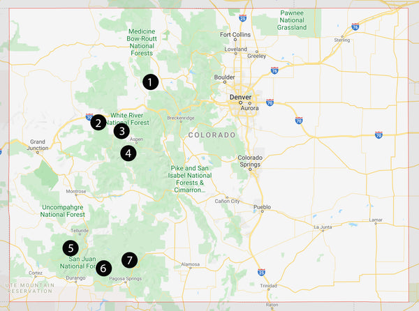 Map of Natural Hot Springs in Colorado
