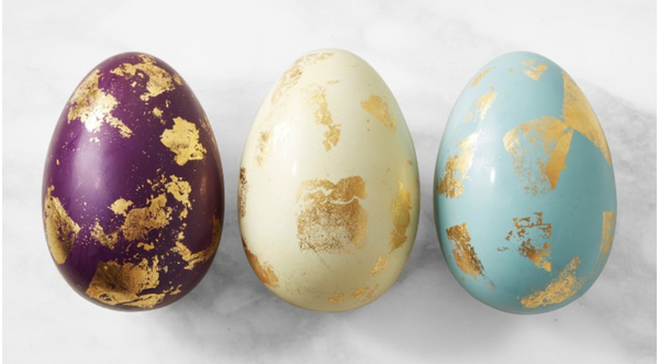 Gold speckled chocolate eggs created for Williams Sonoma
