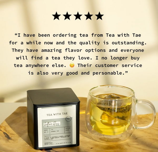 Customer review with bedtime bliss tea