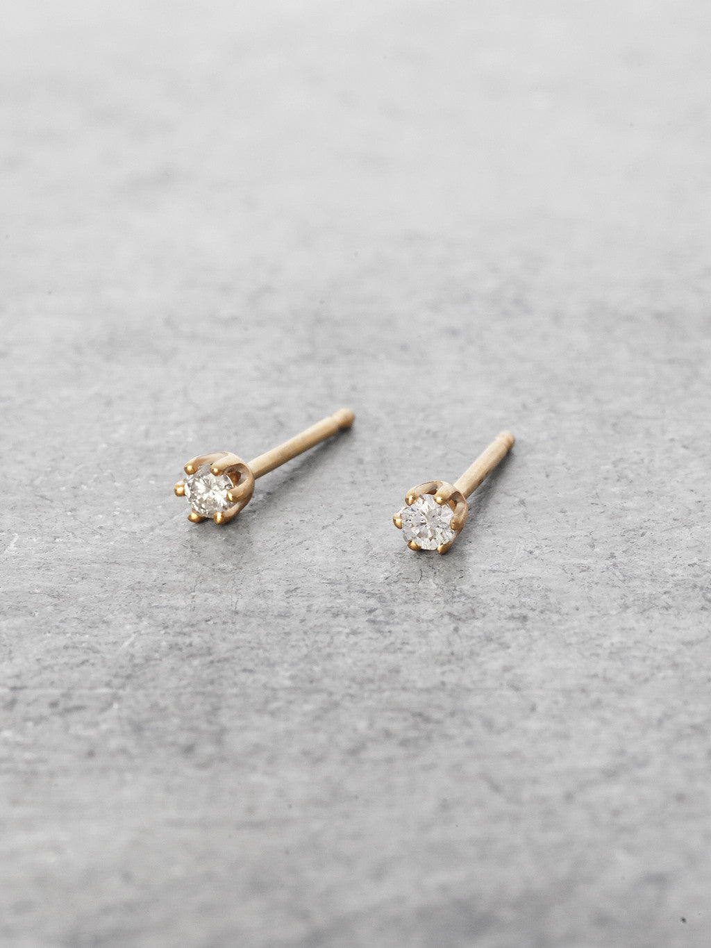 Six-Prong Tiny Diamond Post Earrings | LUNESSA