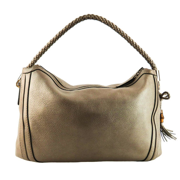 Gucci Gold Metallic Pebbled Leather Bella Hobo Bag – Mosh Posh Designer ...