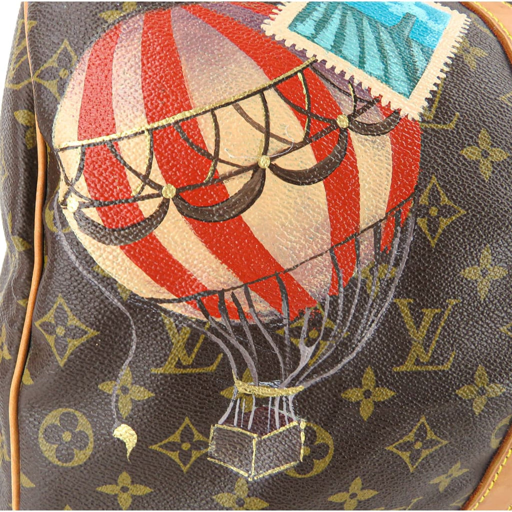 Louis Vuitton Brown Monogram Canvas Hot Air Balloon Stamp Keepall 50 L – Mosh Posh Designer ...