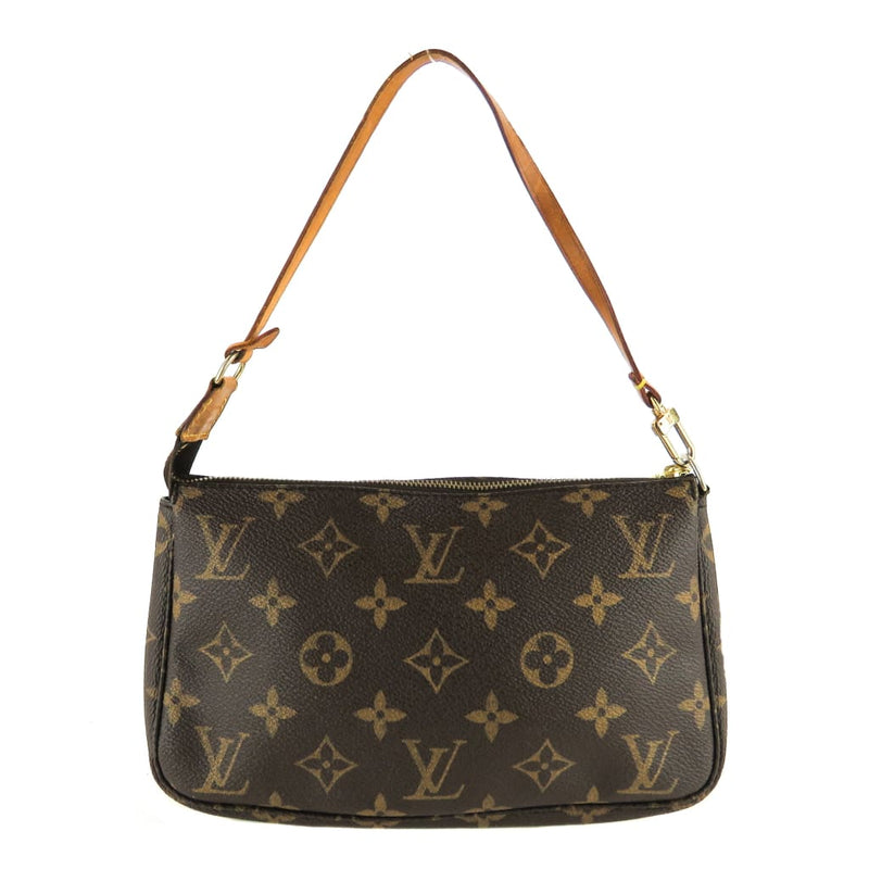 Louis Vuitton Brown Monogram Canvas Pochette Wristlet Crossbody Bag – Mosh Posh Designer ...