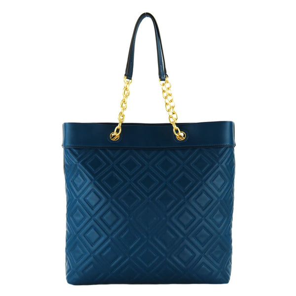 Tory Burch Blue Quilted Leather Fleming Tote Bag – Mosh Posh Designer Consignment Boutique