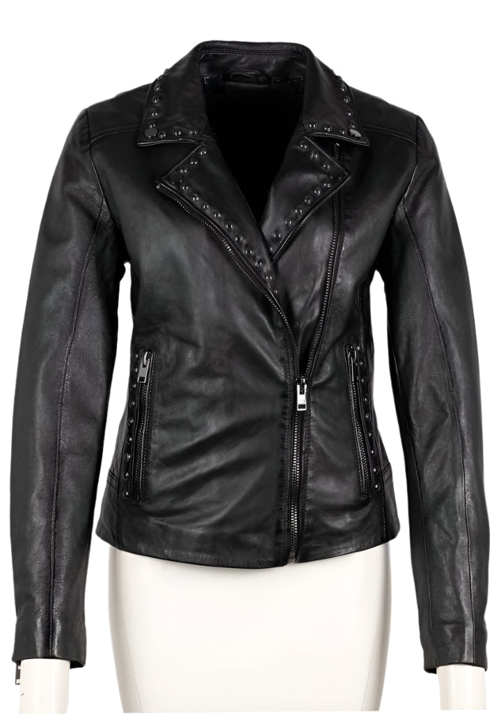 Mauritius Benja RF Leather Jacket in Black