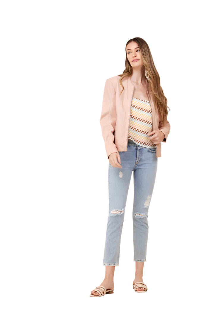 Mauritius Jennet CF Leather Jacket in Rose