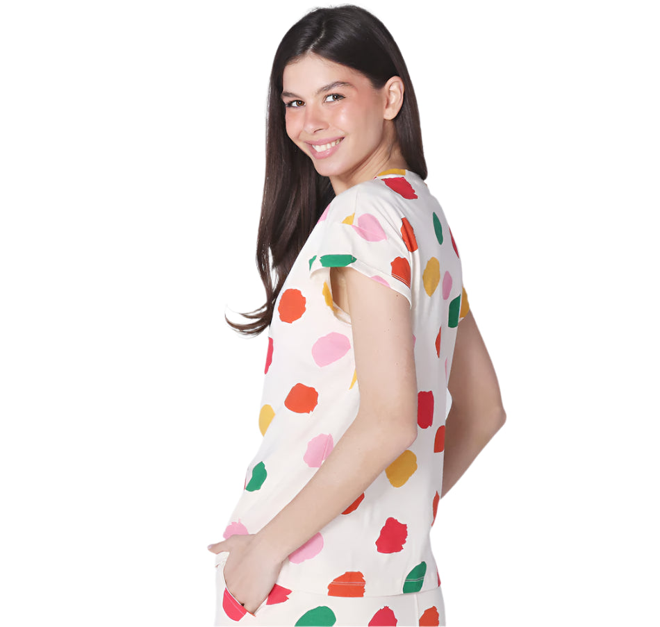 Compania Fantastica Colorful Polka Dot T-Shirt