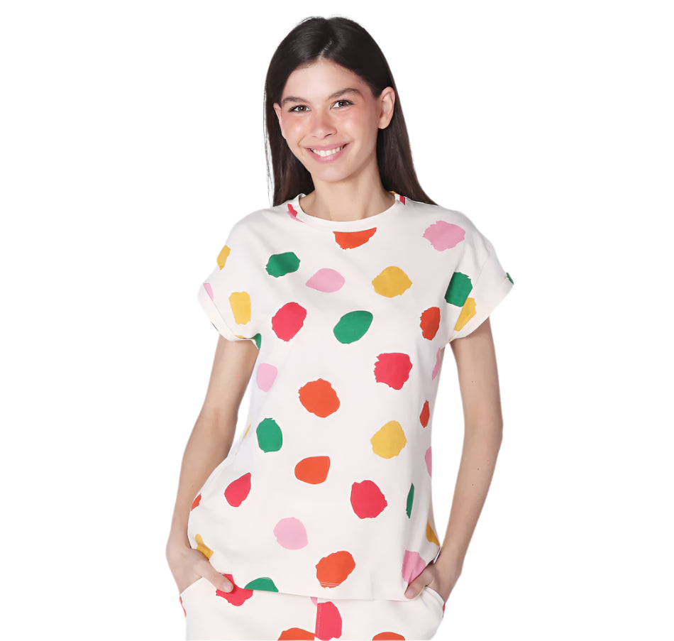 Compania Fantastica Colorful Polka Dot T-Shirt