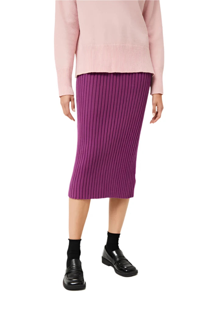 Compania Fantastica Purple Knitted Midi Skirt