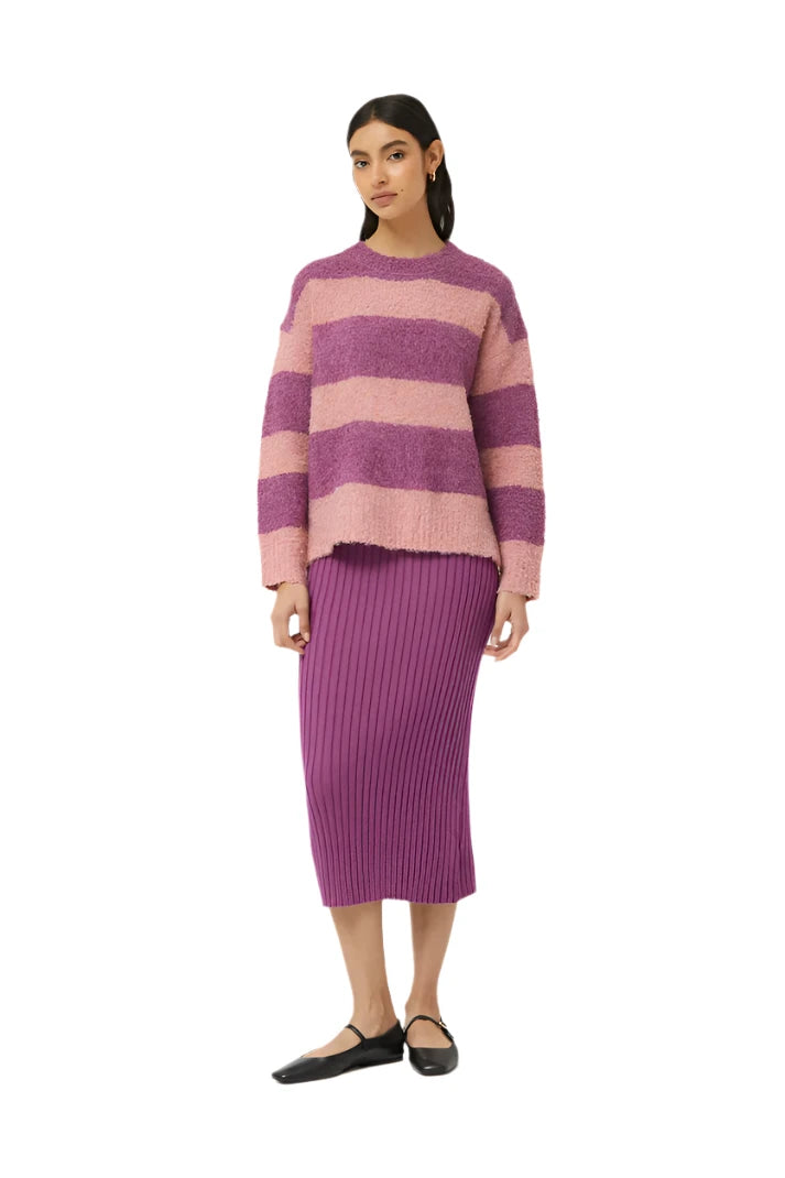 Compania Fantastica Purple striped fluffy knit sweater