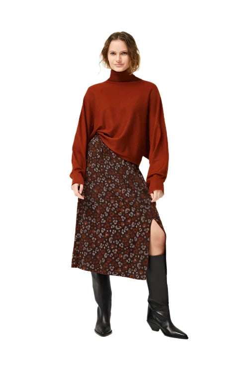 Compania Fantasica Amur animal print midi skirt