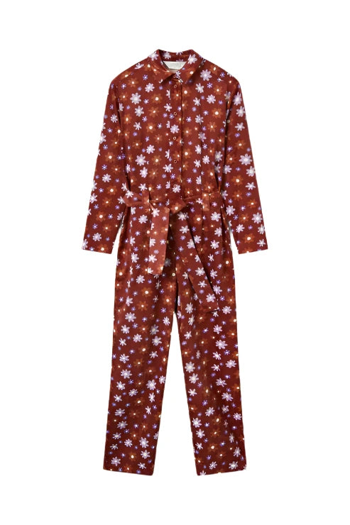 Compania Fantastica Montana Floral Corduroy Jumpsuit