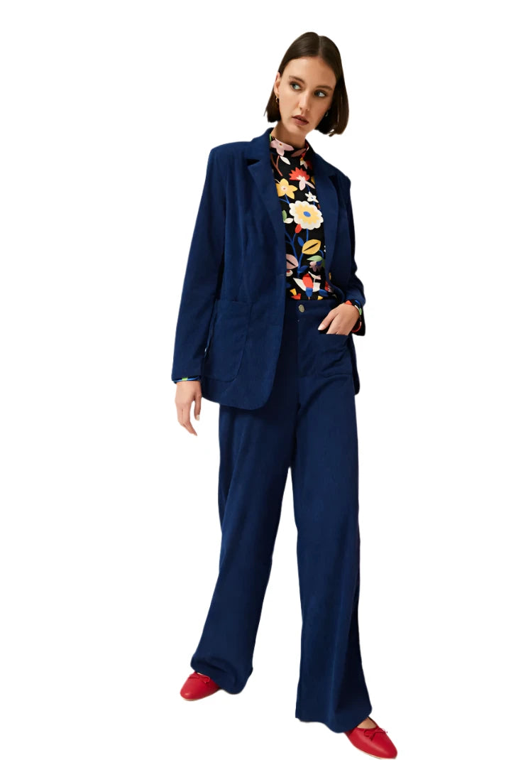 Compania Fantastica Navy blue corduroy pants