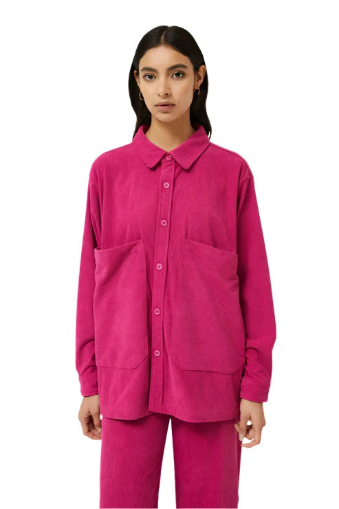 Compania Fantastica Fuschia Corduroy Shirt Jacket