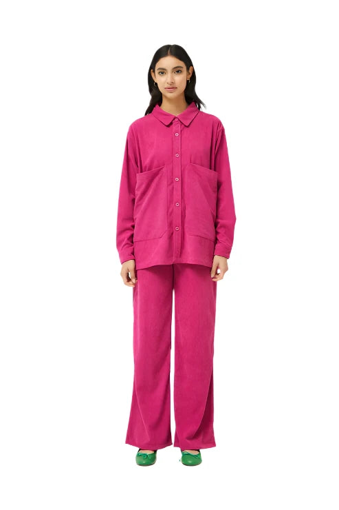 Compania Fantastica Fuschia Corduroy Shirt Jacket