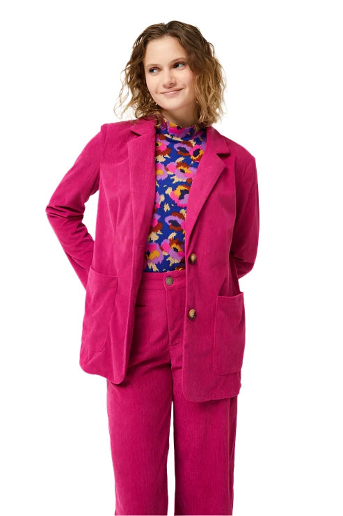 Compania Fantastica Corduroy Blazer in Navy or Fuschia