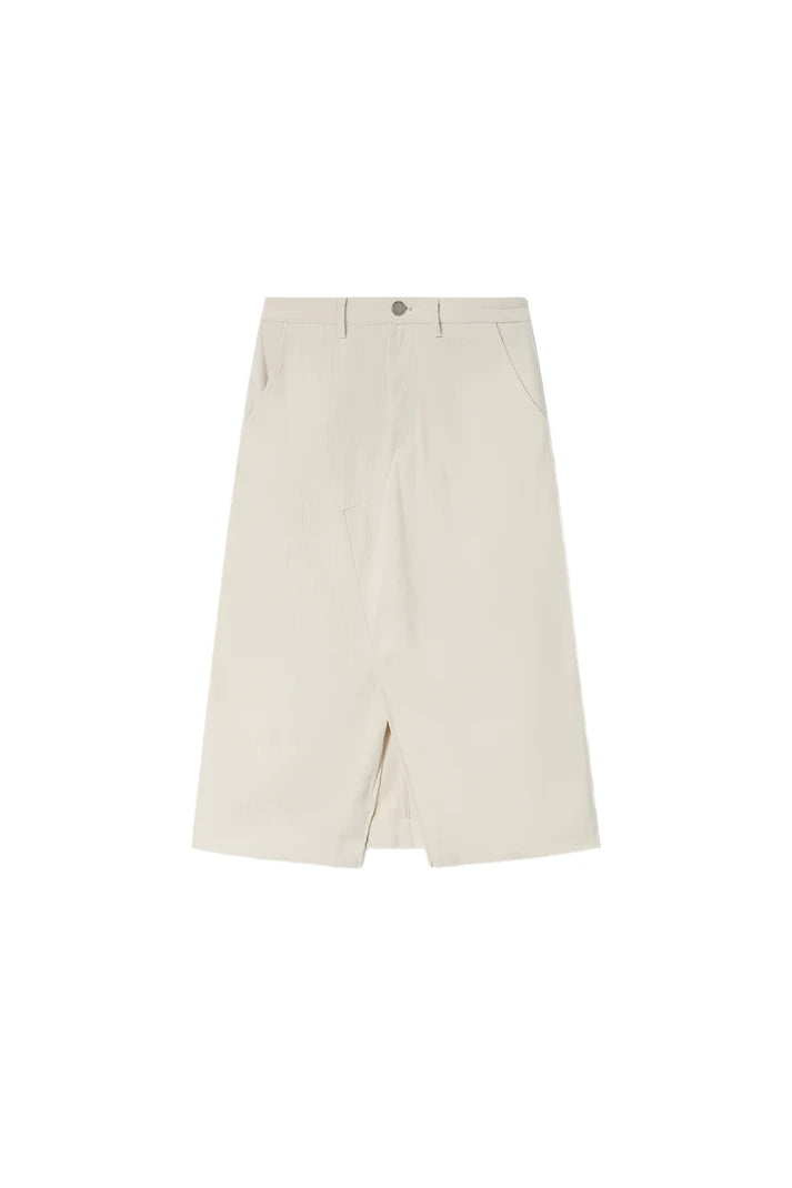 White corduroy midi skirt