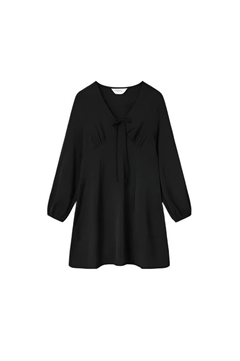 Companina Fantastica Short khaki green crepe dress or in Black