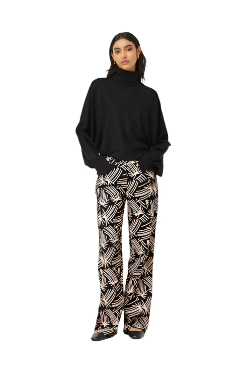 Compania Fantastica Straight Trousers With Abstract Phoenix Print
