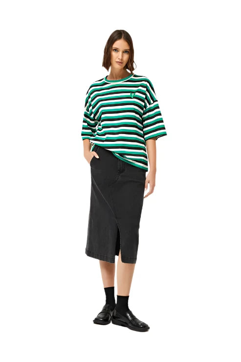 Compania Fantastica Black Denim Midi Skirt