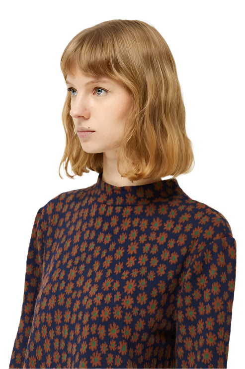 Compania Fantastica Short Dress with Blue Floral Print
