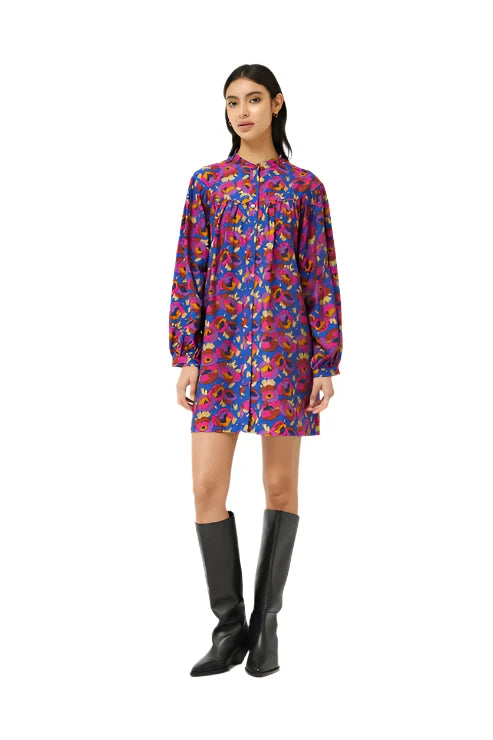 Compania Fantastica Dewberry Floral Print Short Dress