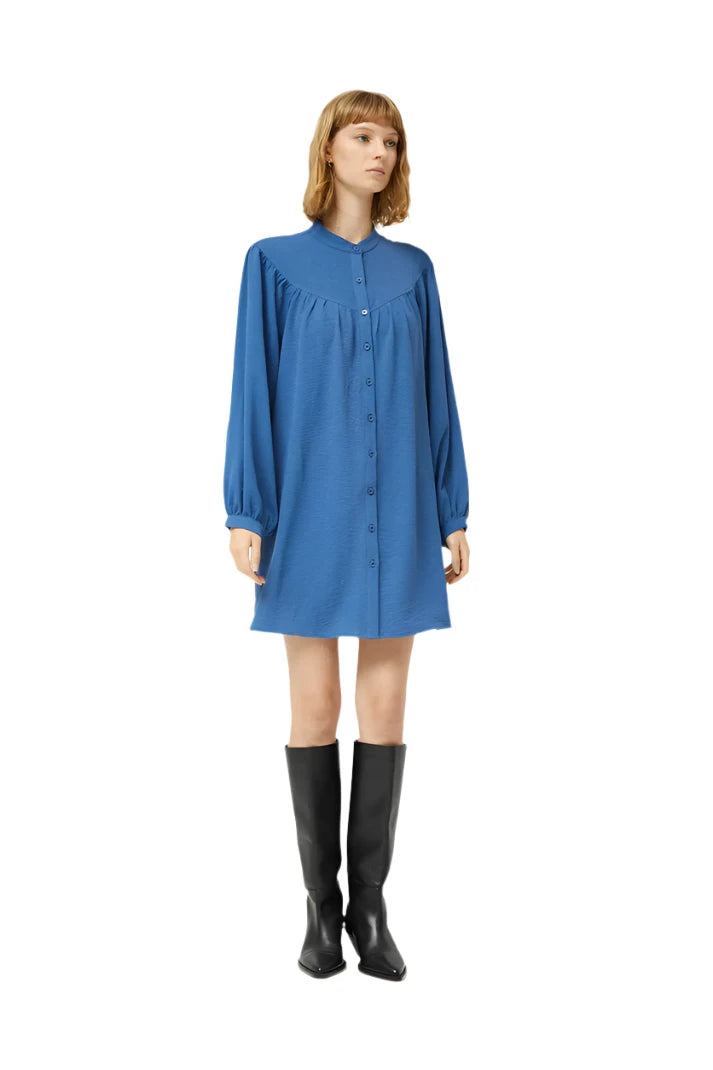 Compania Fantastica Short Blue Mao Collar Dress