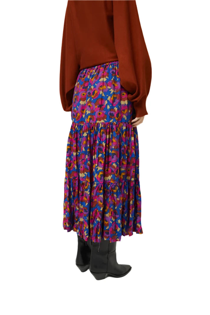 Compania Fantastica Dewberry Floral Print Midi Skirt