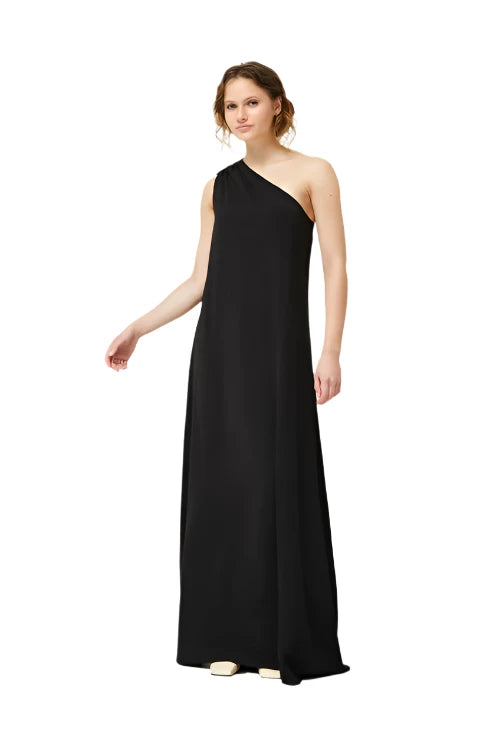 Compania Fantastica Asymmetrical Long Dress in Fuchsia or Black