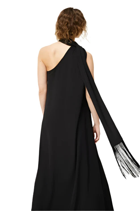 Compania Fantastica Asymmetrical Long Dress in Fuchsia or Black