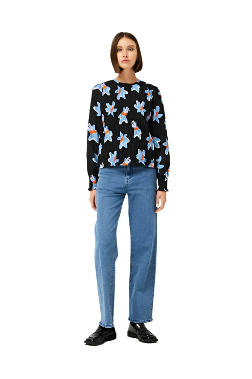 Compania Fantastica Floral Print Honeycomb Top