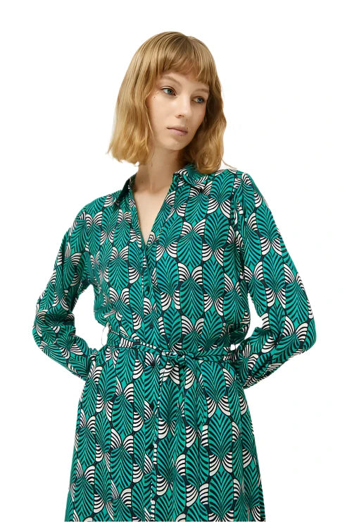 Compania Fantastica Brigitte printed shirt midi dress