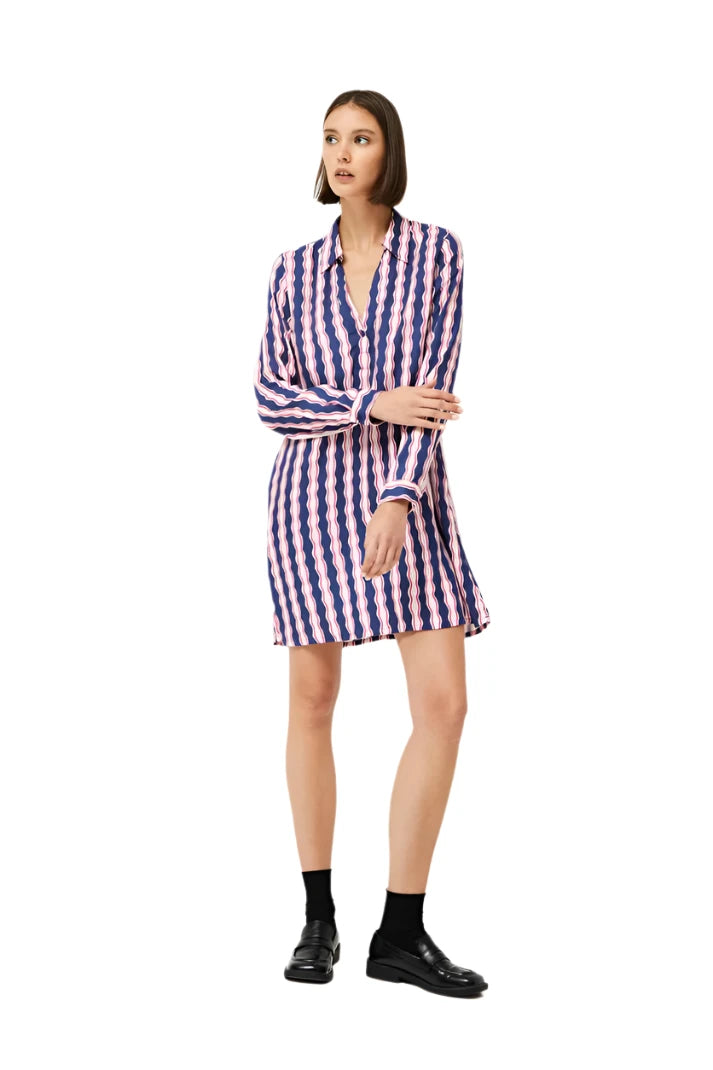 Serpentina striped printed short dress