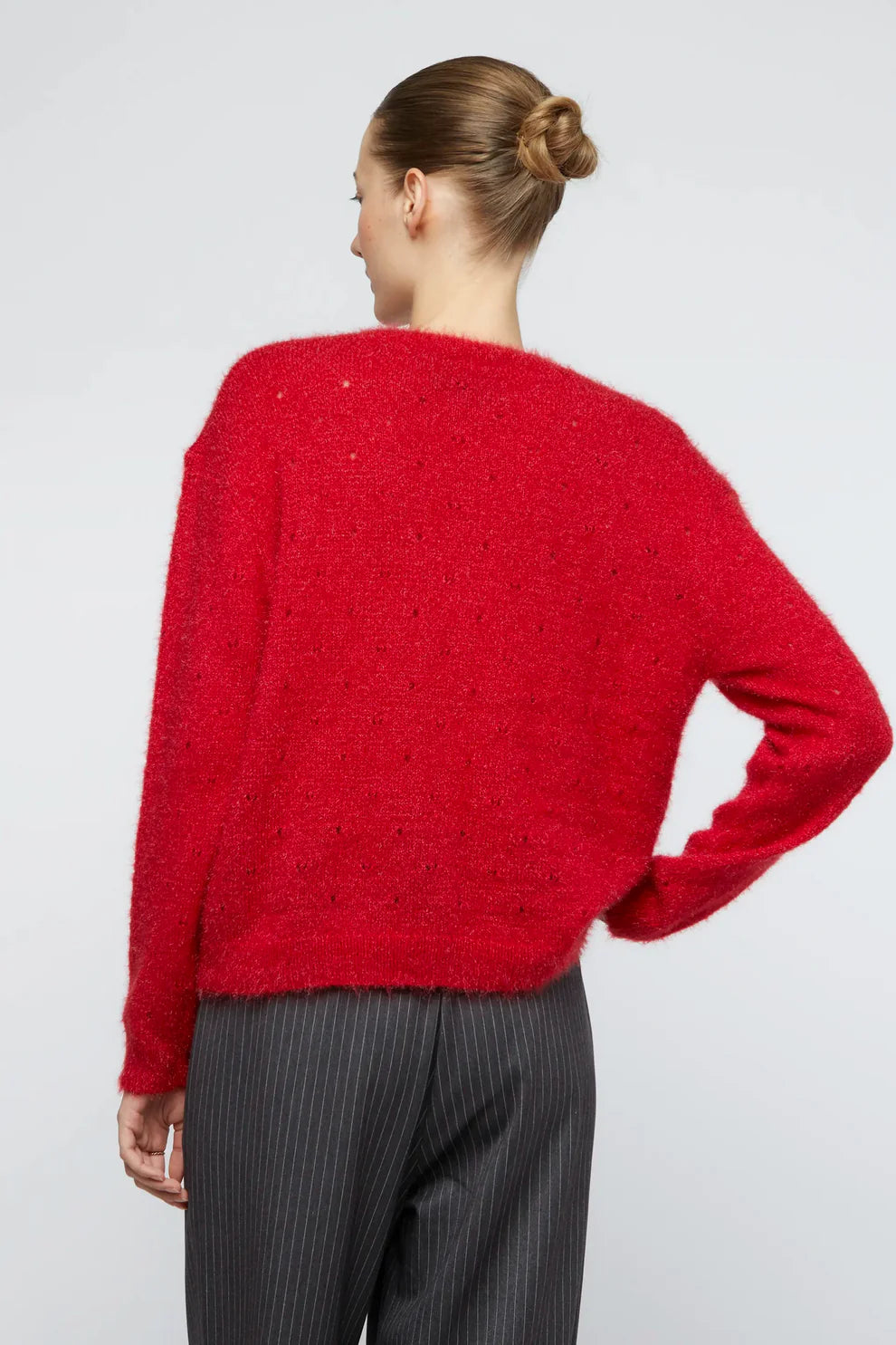 Wild Pony Red Perforated Knit Sweater