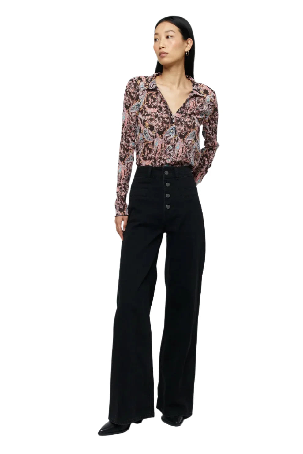 Wild Pony Flowy Paisley Print Shirt