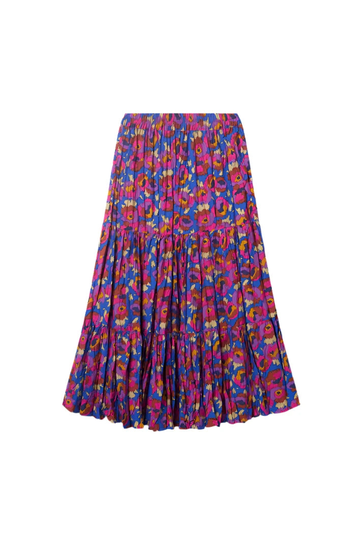 Compania Fantastica Dewberry Floral Print Midi Skirt
