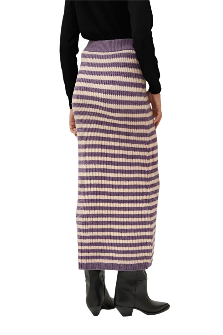 Compania Fantastica Long Purple Striped Knit Skirt